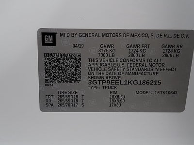 2019 GMC Sierra 1500 AT4