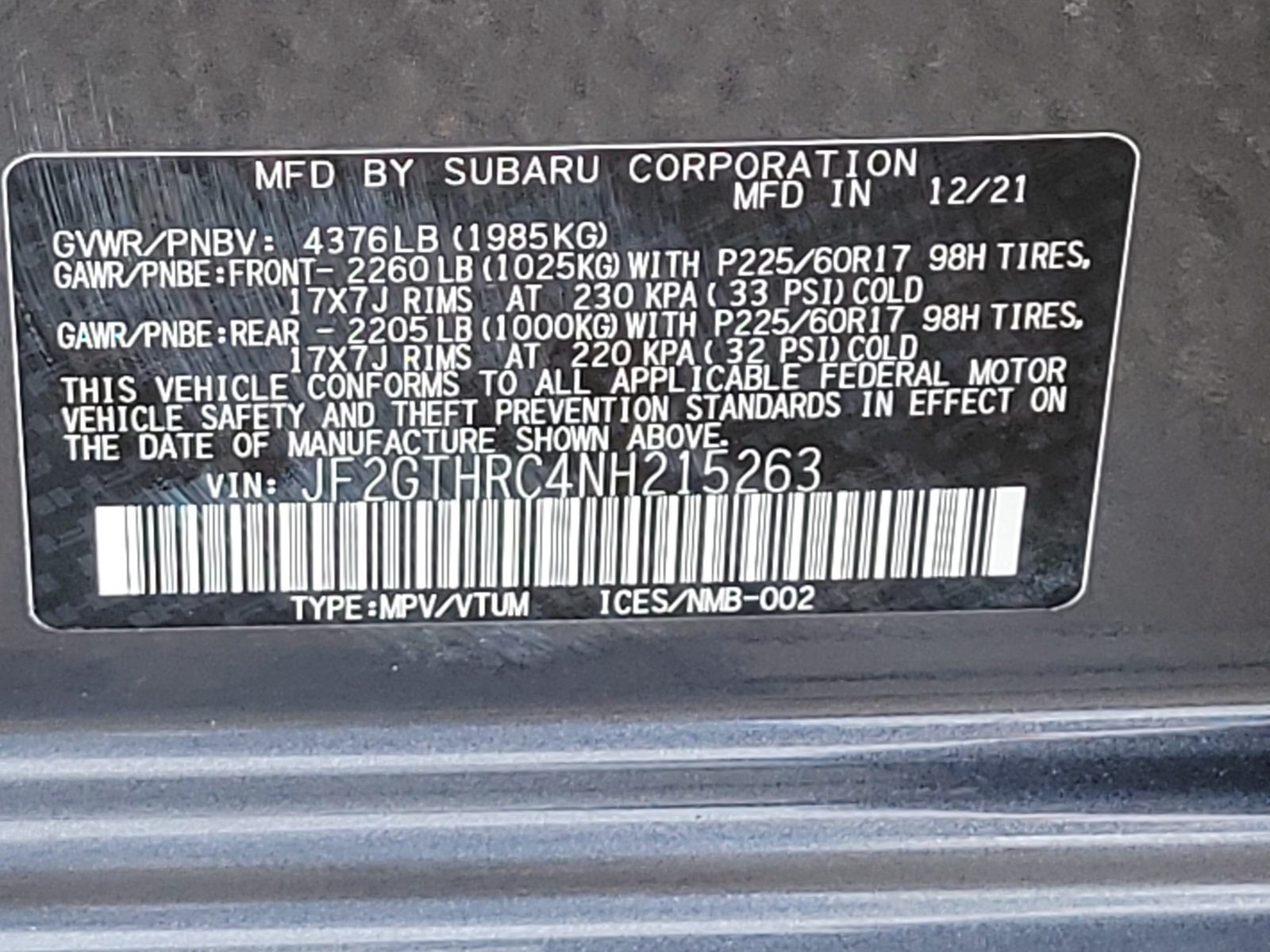 2022 Subaru Crosstrek Sport