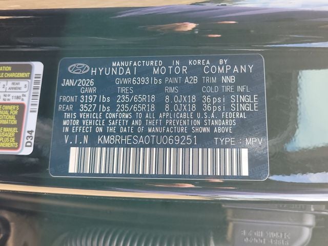 2026 Hyundai Palisade Hybrid SEL Premium 7 Passenger